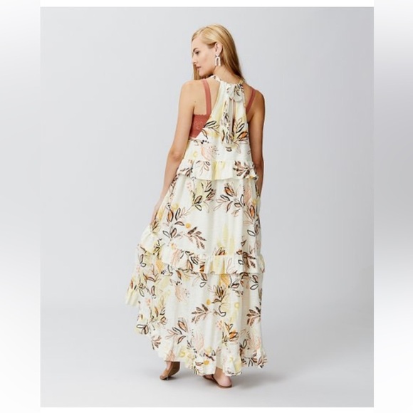 FREE PEOPLE Anita Maxi Dress Endless Summer Tiered Ruffle Watercolor Floral XS - Picture 7 of 14